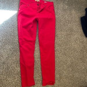 Red denim